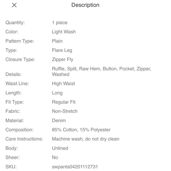 Shein,High-Waist,Raw Hem Flare Jeans, Fun, Funky and Fabulous,So Cool! Size XS - Picture 10 of 10